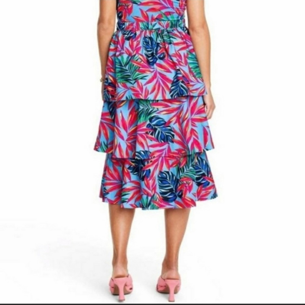Tabitha Brown x Target Tropical Print Tiered Midi Skirt Sz S